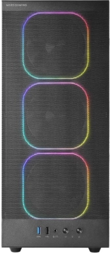 PC ház MARS Gaming MC-NEBULA fekete 4× ARGB ventilátorral