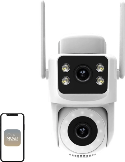 Moes kültéri Wi‑Fi IP kamera dupla objektívvel, 8 MP