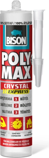 Bison Poly Max Crystal Express átlátszó ragasztó és tömítőanyag 300 g