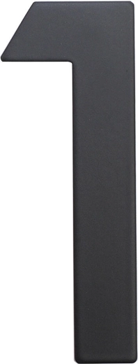 Házszám 1, 75 mm, rozsdamentes acél, matt fekete