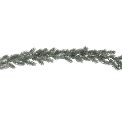 Élethű tűlevelű girland meleg fénnyel