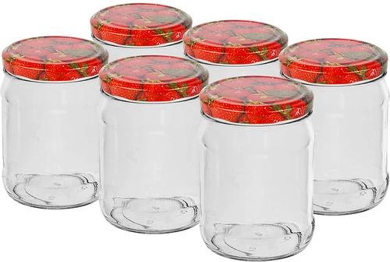 500 ml-es csavaros (Twist) fedelű befőttesüveg, 6 darabos készlet