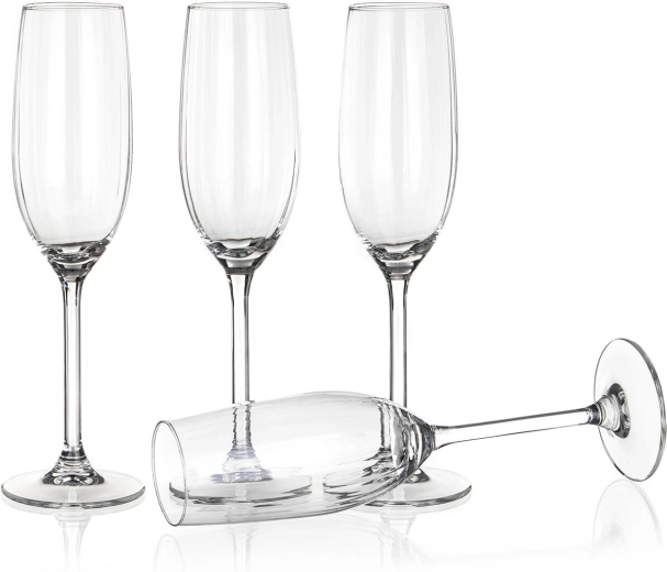 ROYAL LEERDAM Plissé pezsgős pohár 210 ml, 4 db-os készlet