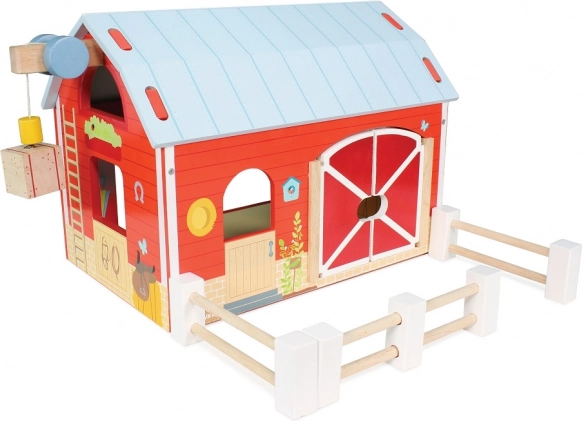 LE TOY VAN fa pajta – piros farm gyerekeknek