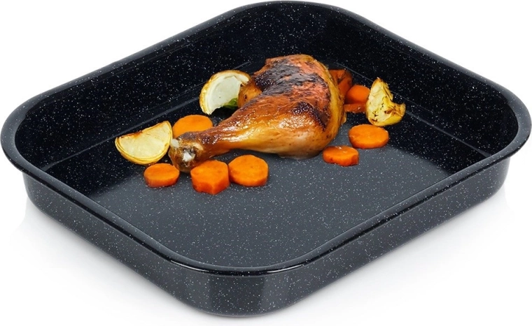 Zománcozott téglalap alakú tepsi 29,5 × 25,5 × 4,5 cm, 2,5 l