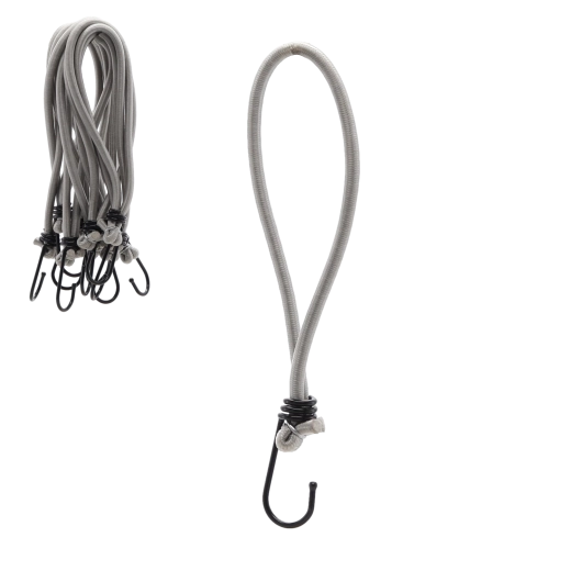 Rugalmas gumipók készlet kampókkal 25 cm, 6 mm átmérő (25 db)