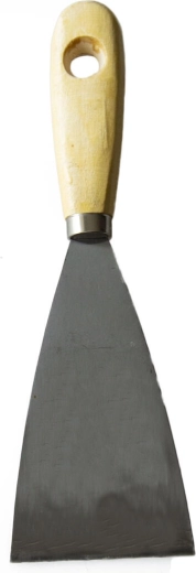 Rozsdamentes ékes spatula 60 mm fa nyéllel