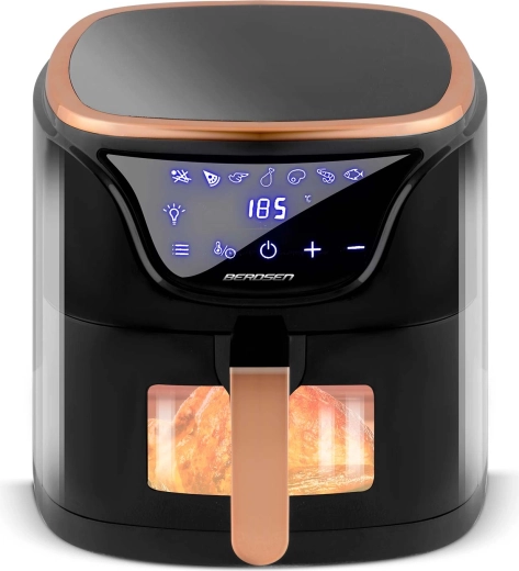 Érintésvezérlés, betekintő ablak és LED fény