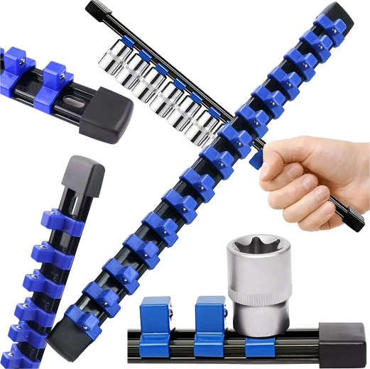 Áttekinthető 3/8" dugókulcs-tárolás