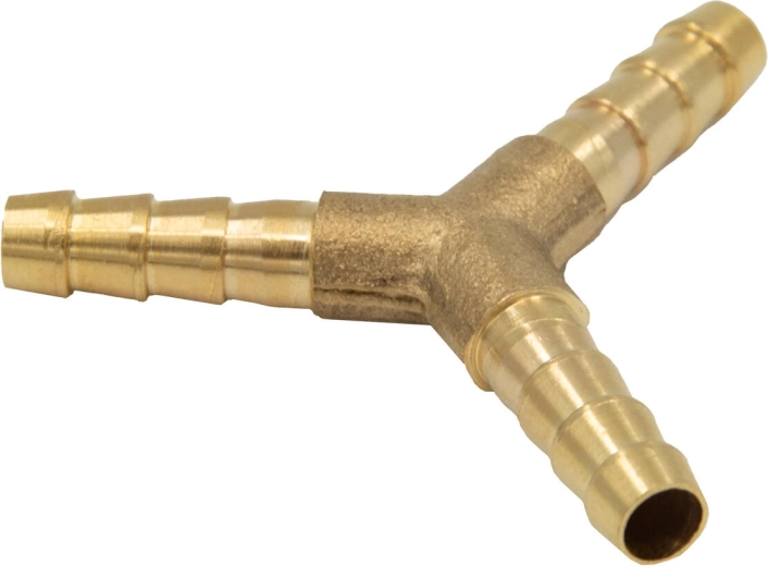 Y elágazó tömlőcsatlakozó 6 mm, sárgaréz