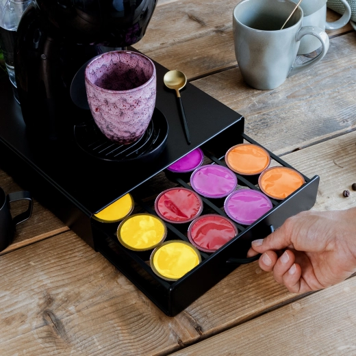 Fém kapszulatartó 20 Dolce Gusto kapszulához, matt fekete