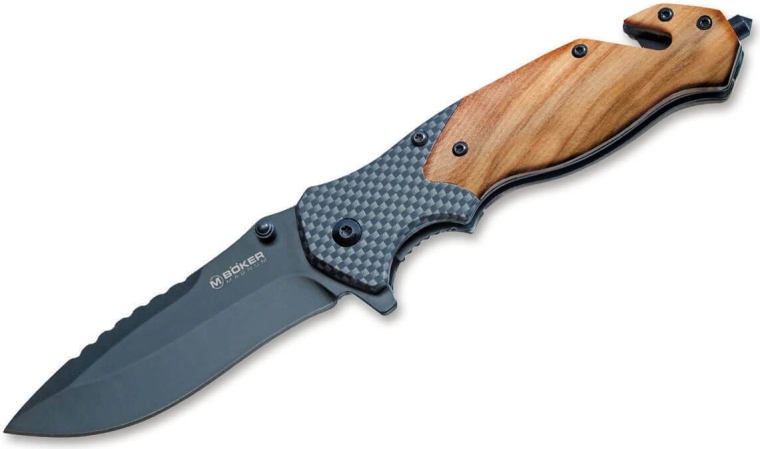 Magnum Blomkvist Olive mentőkés, zárható zsebkés olívafával 8,5 cm