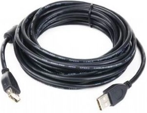 USB 2.0 hosszabbító kábel AM–AF 1,8 m ferritszűrővel, fekete