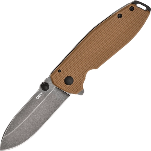 CRKT Squid XM barna zsebkés 7,5 cm, Black Stonewash, G10