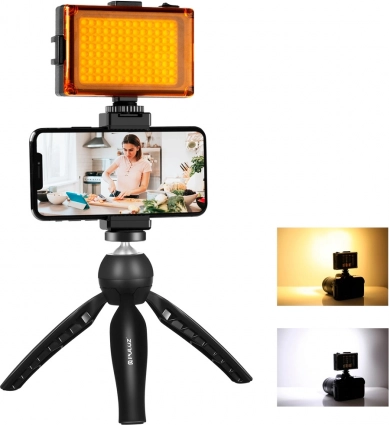 Puluz Élő Közvetítési Készlet állványtartóval és LED lámpával