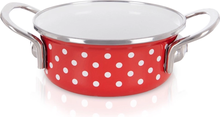Pöttyös zománcozott lábas 14 cm, 650 ml