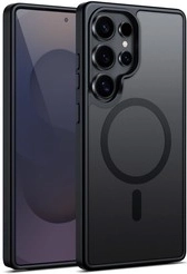 Hibrid matt mágneses MagSafe tok Samsung Galaxy S25 Ultra – fekete