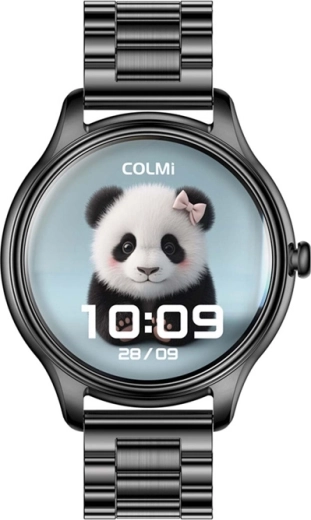 Colmi L28 okosóra AMOLED kijelzővel és acélszíjjal – fekete