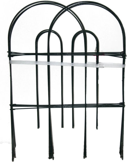 Zöld kerti kerítés 60 cm × 3 m, fém és műanyag