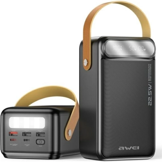 AWEI powerbank 60 000 mAh 22,5 W fekete