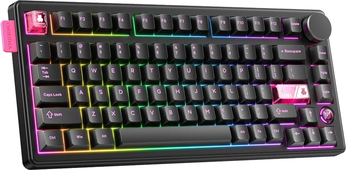 ONIKUMA MT706 mechanikus gamer billentyűzet, vezeték nélküli és vezetékes, RGB, fekete