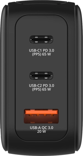 3 port az egyidejű, akár 65 W-os töltéshez