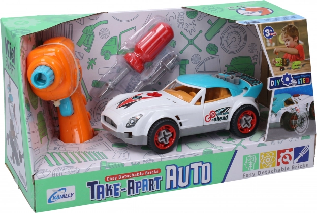 Csavarozható versenyautó 18 cm