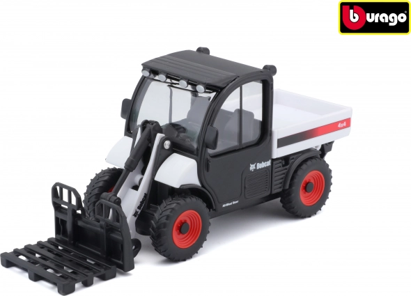 Bburago BOBCAT TOOLCAT 5600 RAKLAPVILLÁVAL FEHÉR ÉS FEKETE ÖNTÖTT FÉM