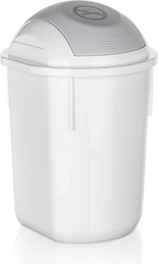 Billenő fedelű szemetes 4 l, fehér