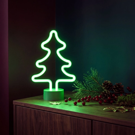 Neon LED lámpa karácsonyfa formájában