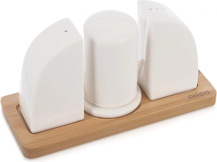 Porcelán só- és borsszóró állvánnyal WHITELINE, 4 részes készlet