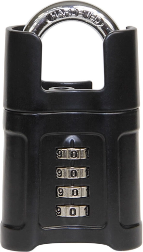 Kódos lakat kengyelvédővel – fekete