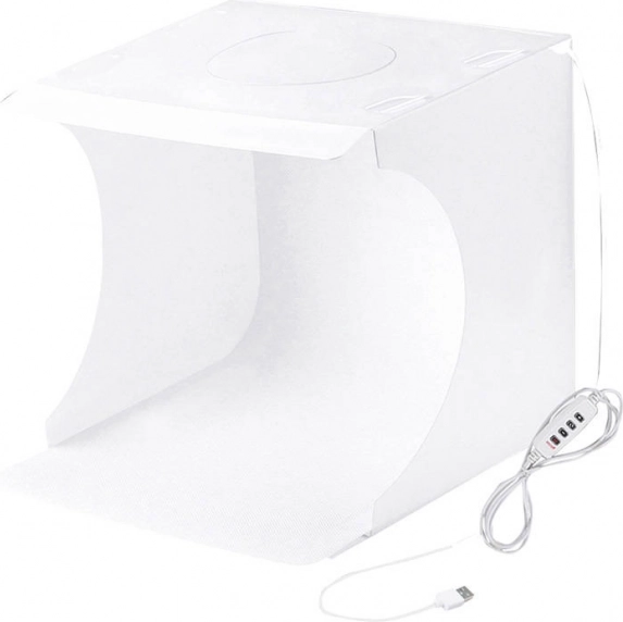 árnyékmentes PULUZ 23 cm-es fotósátor LED világítással