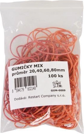 Gumi gyűrűk mix 20–80 mm, csomag 100 db