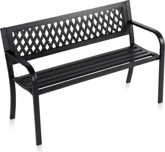 Vilde fekete fém kerti pad 119 × 45 × 76 cm