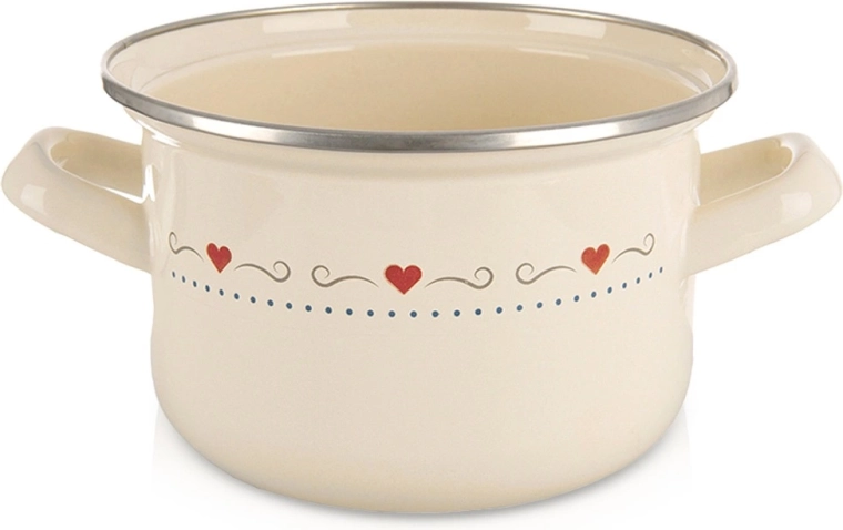 Zománcozott TONCA lábas 16 cm, 1,4 l – krémszínű