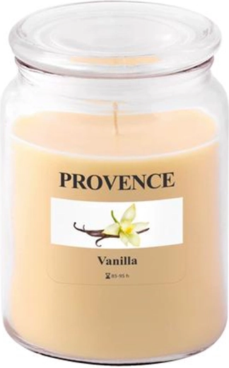 PROVENCE vaníliás illatgyertya üvegben, 95 óra