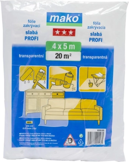 PROFI takarófólia 4 × 5 m, 12 µm, átlátszó HDPE