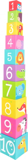 Small foot színes beilleszthető kockák állatokkal 1–10