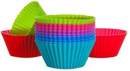 Szilikon muffin- és cupcake-kosárkák 6 × 2,7 cm, vegyes színek, 12 db CULINARIA Red