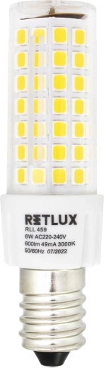 RETLUX E14-es, 6 W-os meleg fehér LED-izzó páraelszívóba