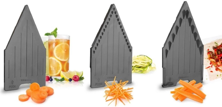 3 cserélhető betét szeleteléshez és julienne-hez