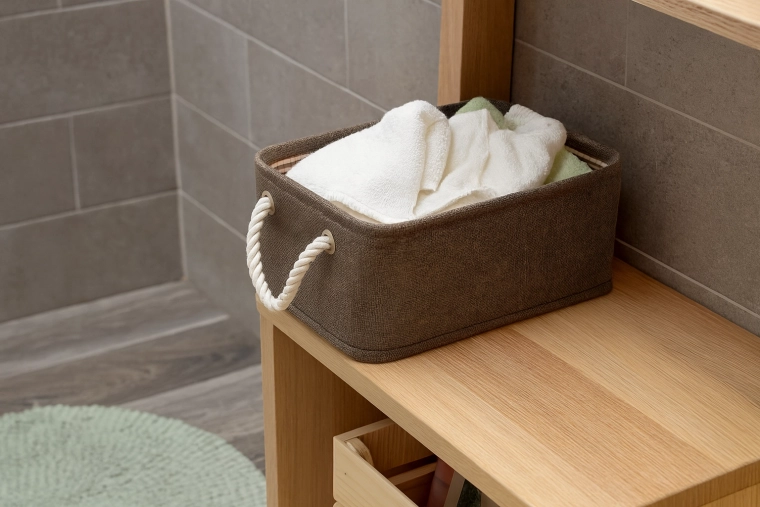 Ideális a fürdőszobába törölközőkhöz és kozmetikumokhoz