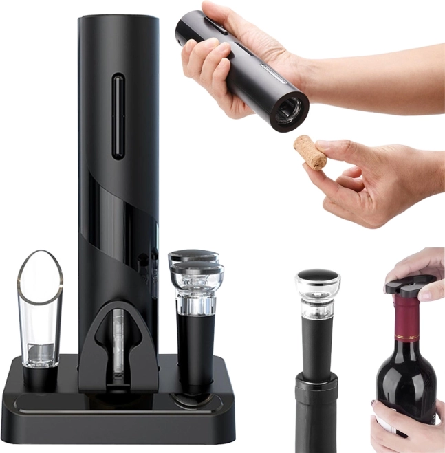 Elektromos boros készlet dugóhúzóval és tartozékokkal