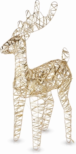 Világító arany rénszarvas, 60 LED, 60 cm