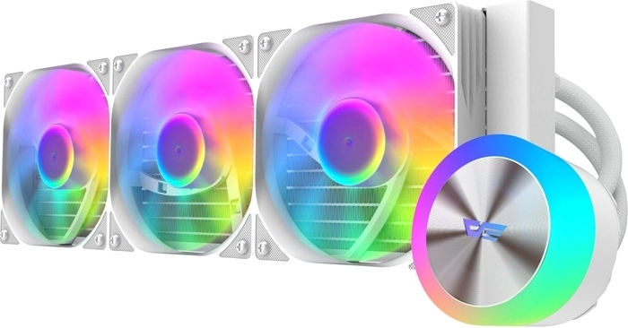 DarkFlash DG360 fehér 360 mm-es ARGB AIO vízhűtés processzorhoz