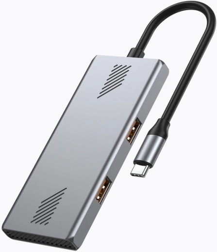 USB-C hub, 4 port, USB 3.2 Gen 2, 2× USB‑A és 2× USB‑C, 10 Gb/s