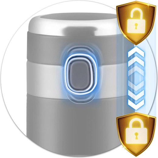 Tömítő tető biztonsági zárral és egykezes kezeléssel