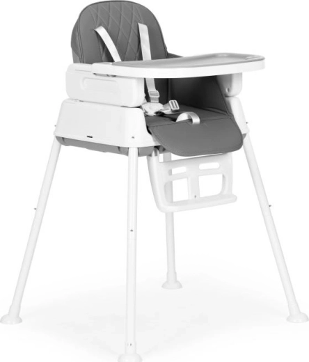 ECOTOYS 3 az 1-ben összecsukható etetőszék gyerekeknek, szürke