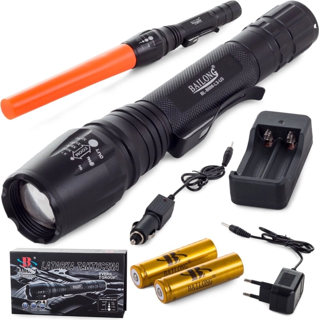 Katonai taktikai zseblámpa CREE XM-L3-U3 LED diódákkal Bailong